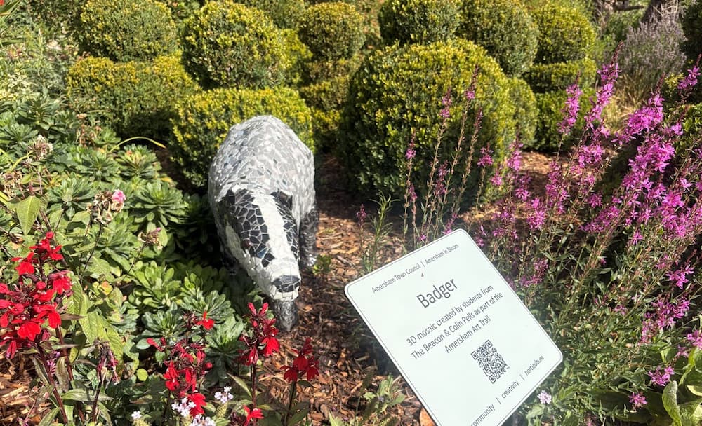 The Beacon's Badger and Bat Join the Amersham in Bloom Art Trail 2026